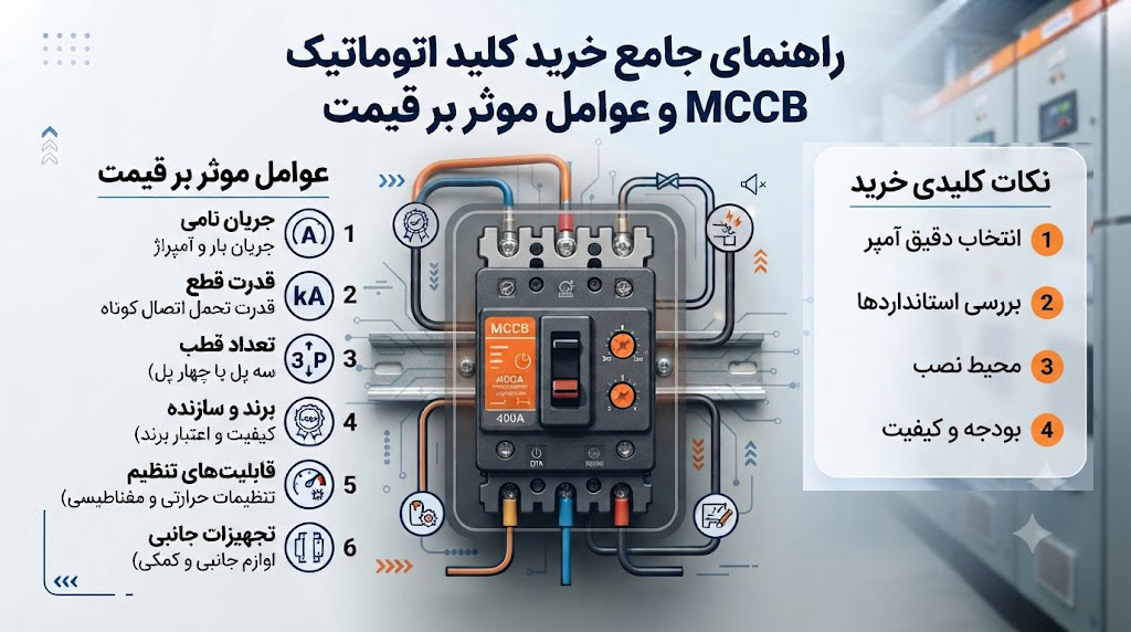 قیمت کلید اتوماتیک به چه عواملی بستگی دارد؟ راهنمای خرید MCCB